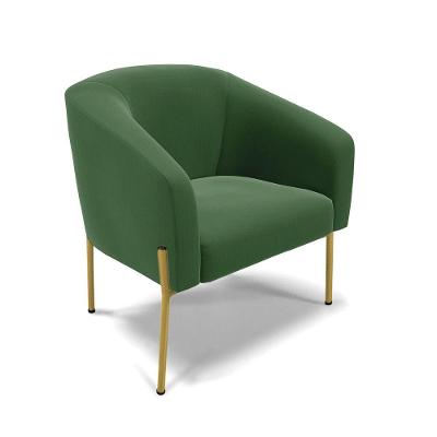 Poltrona Pé De Ferro Dourado Sala De Estar Stella Suede D03 - D'rossi Cor Verde