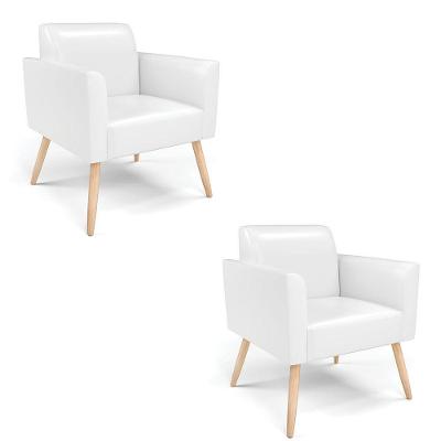 Kit 2 Poltronas Pés Palito Natural Marisa Corano D03 - D'rossi Cor Branco