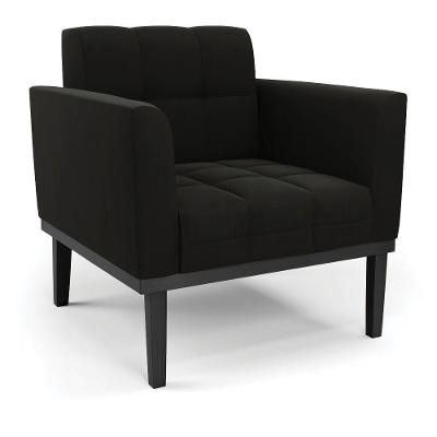 Poltrona Base De Madeira Fixa Preto Elisa Suede D03 - D'rossi Cor Preto
