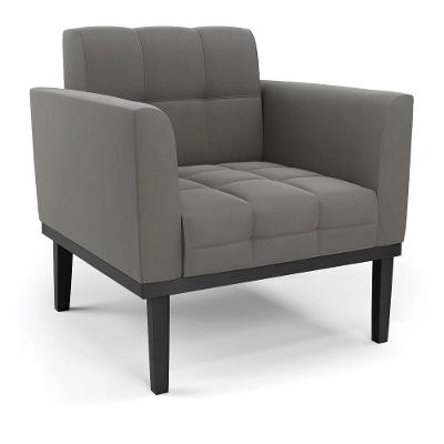 Poltrona Base De Madeira Fixa Preto Elisa Suede D03 - D'rossi Cor Grafite