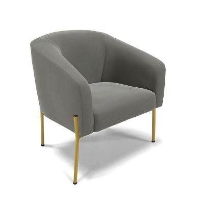 Poltrona Pé De Ferro Dourado Sala De Estar Stella Suede D03 - D'rossi Cor Grafite