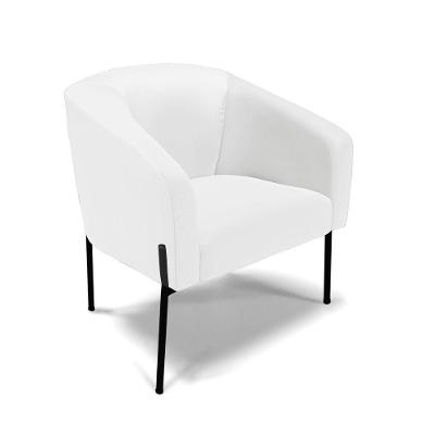 Poltrona Pé De Ferro Preto Sala De Estar Stella Corino D03 - D'rossi Cor Branco