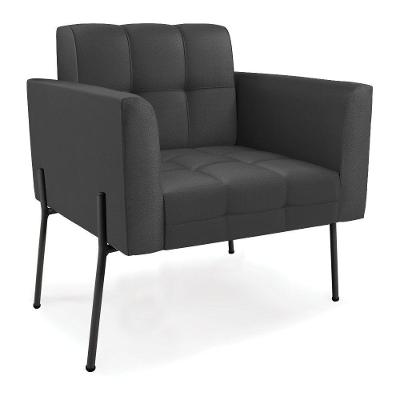 Poltrona Pé De Ferro Preto Para Sala Elisa Corino D03 - D'rossi Cor Preto