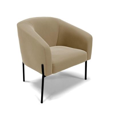 Poltrona Pé De Ferro Preto Sala De Estar Stella Suede D03 - D'rossi Cor Marrom Rato