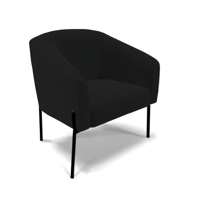 Poltrona Pé De Ferro Preto Sala De Estar Stella Linho D03 - D'rossi Cor A79 Preto