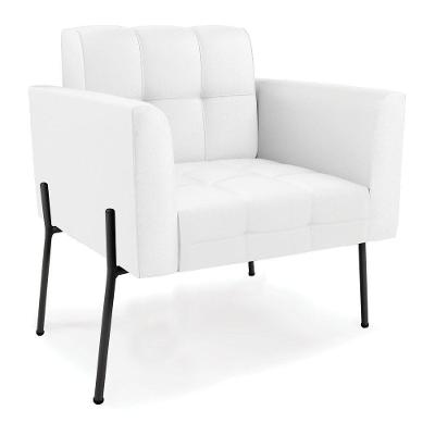 Poltrona Pé De Ferro Preto Para Sala Elisa Corino D03 - D'rossi Cor Branco