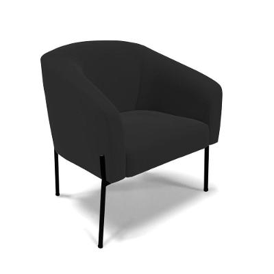 Poltrona Pé De Ferro Preto Sala De Estar Stella Veludo D03 - D'rossi Cor Preto