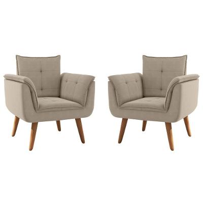 Conjunto Poltrona Para Sala De Recepção Silveiras Inca Castor