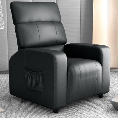 Poltrona Reclinável Para Sala Hull Sintetico Preto