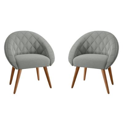 Conjunto Poltrona Decorativa Maricá Linha Grafite