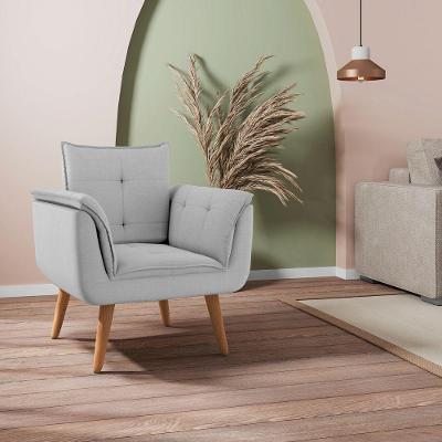 Poltrona Para Sala De Recepção Silveiras Linha Cinza