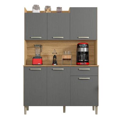 Armário Para Cozinha Com 6 Portas Bolonha Freijó Gris