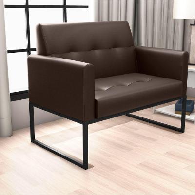 Poltrona Decorativa 2 Lugares Araçu Sintetico Marrom
