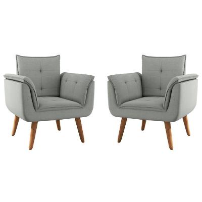 Conjunto Poltrona Para Sala De Recepção Silveiras Linha Grafite