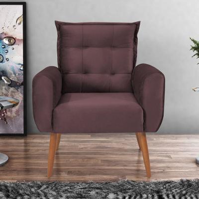 Poltrona Decorativa Para Sala Arcos Veludo Rosê