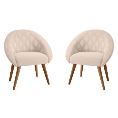 Conjunto Poltrona Decorativa Maricá Linha Bege