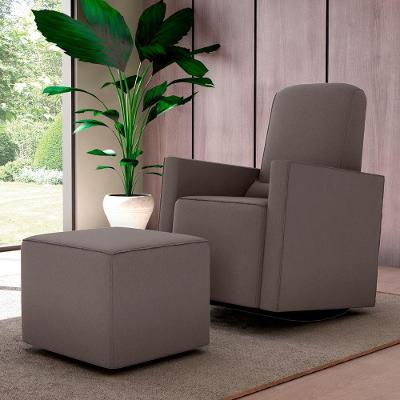 Poltrona Para Amamentação Com Puff Ana Suede Cappuccino
