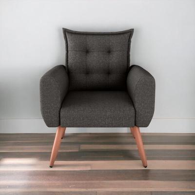 Poltrona Decorativa Para Sala Ravi Linho Chumbo