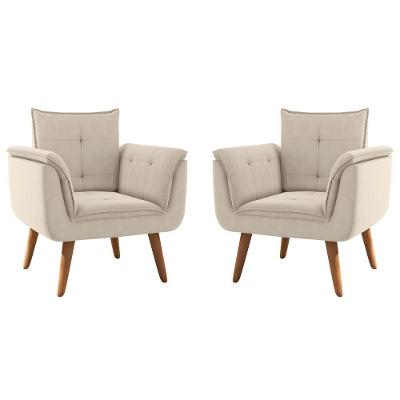 Conjunto Poltrona Para Sala De Recepção Silveiras Inca Areia