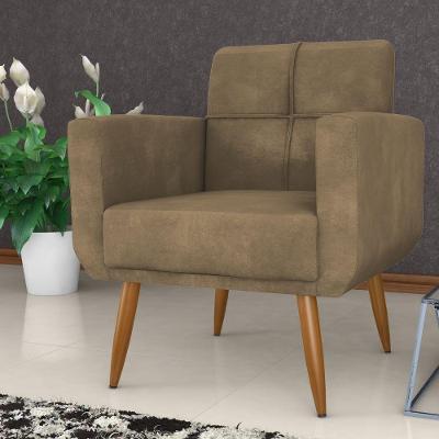 Poltrona Decorativa Itaqui Veludo Turkey Cappuccino