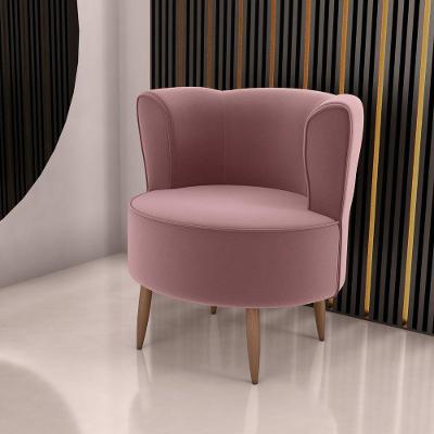 Poltrona Decorativa Para Sala Ariel Veludo Rose