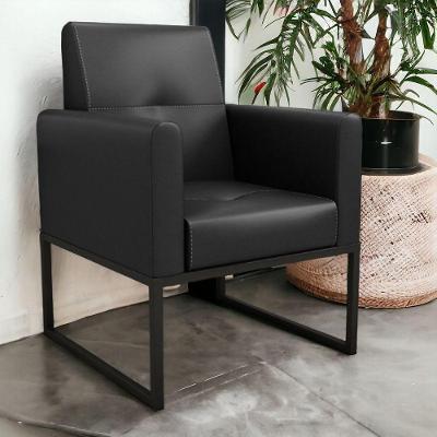 Poltrona Decorativa 1 Lugar Raik Sintetico Preto