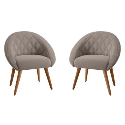 Conjunto Poltrona Para Sala De Recepção Celina Inca Sépia