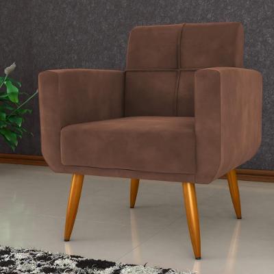Poltrona Decorativa Para Sala Lages Veludo Ferrugem