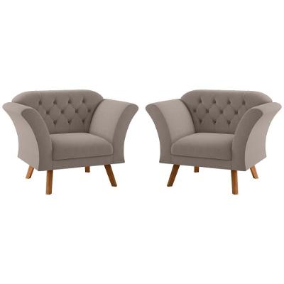 Conjunto Poltrona Para Sala De Recepção Moreira Inca Sépia