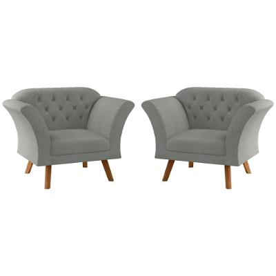 Conjunto Poltrona Para Sala De Recepção Moreira Linha Grafite
