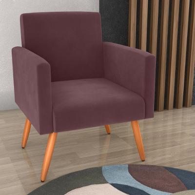 Poltrona Decorativa Para Sala Pará Veludo Rosê