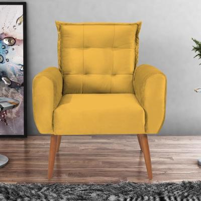Poltrona Decorativa Vera Veludo Amarelo