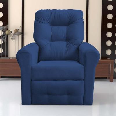 Poltrona Para Descanso Reclinável Lima Suede Azul