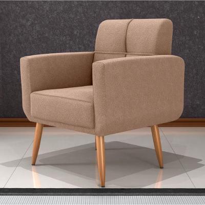 Poltrona Decorativa Para Sala Lilian Boucle Marrom