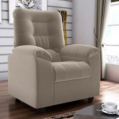 Poltrona Almofadada Reclinável Bristol Veludo Cappuccino