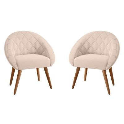 Conjunto Poltrona Para Sala De Recepção Celina Linha Bege