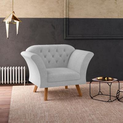 Poltrona Para Sala De Recepção Moreira Linha Cinza