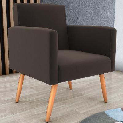 Poltrona Decorativa Para Sala Luan Suede Marrom