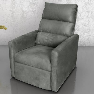 Poltrona Do Papai Reclinável Maia Suede Chumbo