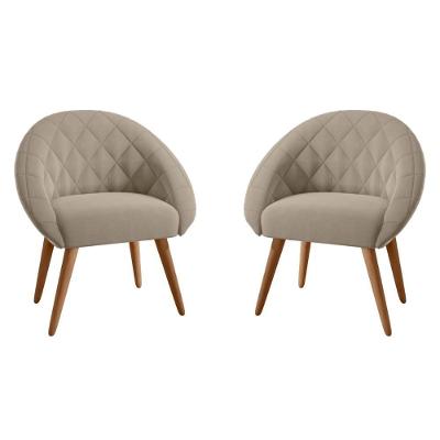Conjunto Poltrona Para Sala De Recepção Celina Inca Castor
