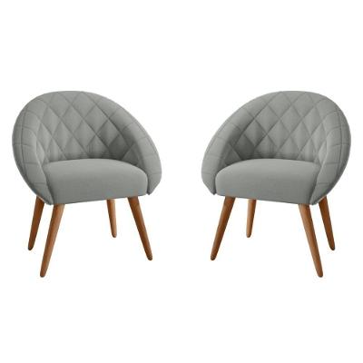 Conjunto Poltrona Para Sala De Recepção Celina Linha Grafite