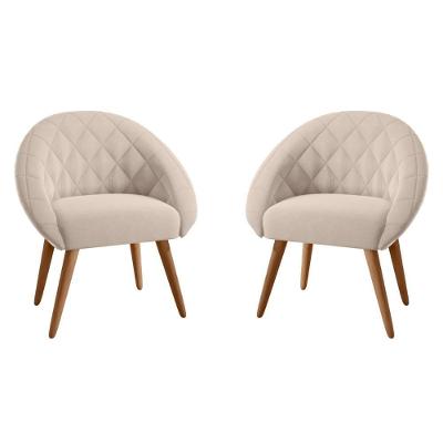 Conjunto Poltrona Para Sala De Recepção Celina Inca Areia