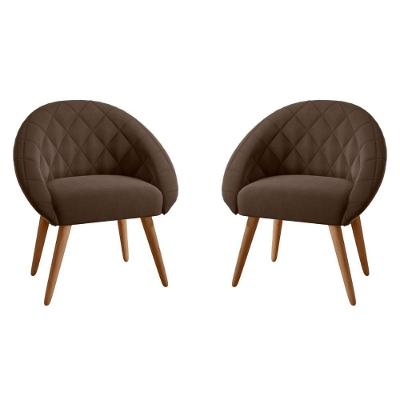 Conjunto Poltrona Para Sala De Recepção Celina Inca Marrom