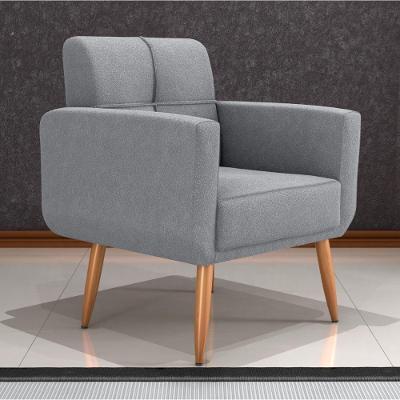 Poltrona Decorativa Para Sala Lages Boucle Cinza