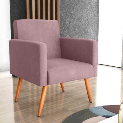Poltrona Decorativa Para Sala Pará Veludo Turkey Rosa