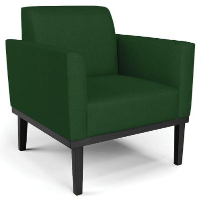 Poltrona Decorativa Base Madeira Preto Maressa Veludo Luxo Verde
