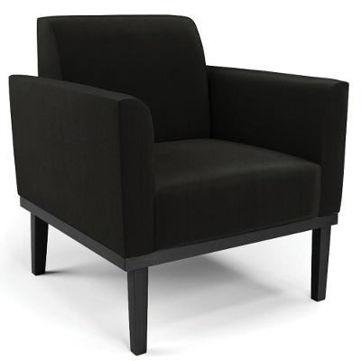 Poltrona Decorativa Base Madeira Preto Maressa Suede Preto