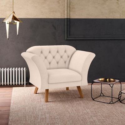Poltrona Para Sala De Recepção Moreira Linha Bege