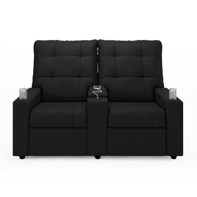Poltrona Reclinável Para Cinema Parma 2 Lugares Baú Usb Pu Preto Fh1 - D'rossi