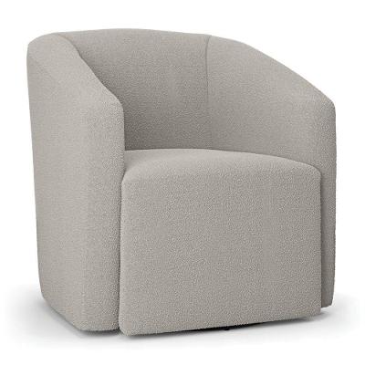 Poltrona Sala De Estar Base Giratória Stella Max Bouclê Cinza D03